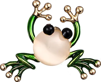 Produktbild von Frauen kreative Frosch geformt Faux Perle Emaille Brosche Pin Kleidung Tasche Dekor Geschenk