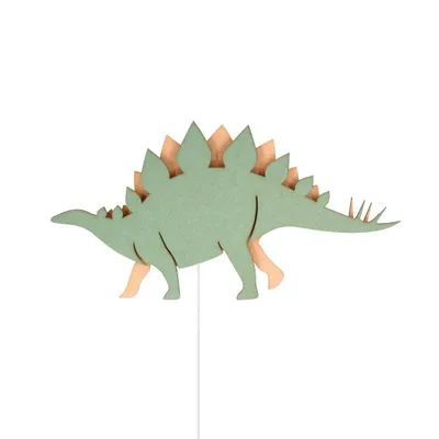 Produktbild von Stegosaurus Wandleuchte – Dino Wandlampe aus MDF – Verspielt & Natürlich – 57 × 30 × 8 cm – E14 Fassung – Grün/Beige