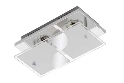 Produktbild von Briloner LED Deckenleuchte Chrom Glas matt Eckig 2 x 3W GU10 warmweiß 24 x 12cm