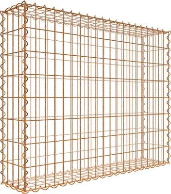 Produktbild von Rostige Gabione 100 cm x 80 cm x 20 cm (L x H x T), Maschenweite 5 cm x 10 cm, Spirale
