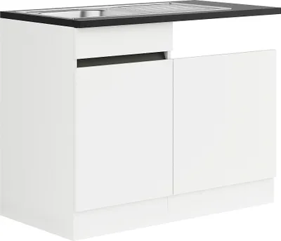 Produktbild von Optifit Spülenschrank inkl Spüle Geschirrspülerblende für teilintegrierten Geschirrspüler Geschirrspülerblende inkl Sock
