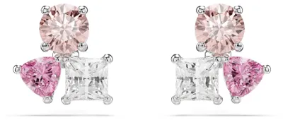 Produktbild von Swarovski Mesmera Ohrstecker, Rhodinierte Ohrringe mit Strahlenden und Rosafarbe