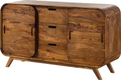 Produktbild von MASSIVMOEBEL24 Sideboard Sheesham 134x40x75 hellbraun lackiert MAILAND #101