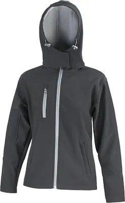 Produktbild von Result Core R230F | Ladies Core Lite Hooded Soft Shell Jacket - Farbe: Black/Grey - Größe: L