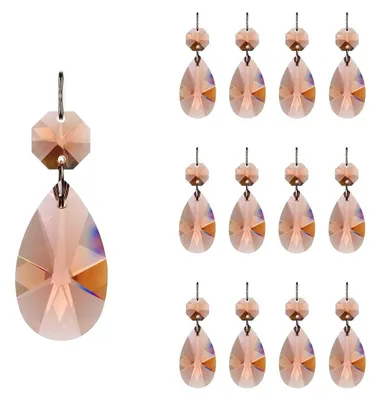 Productafbeelding van 12 Teardrop Kroonluchter Prisma's voor Decoratie in Roze