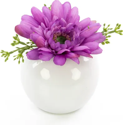 Produktbild von artplants.de Künstliche Gerbera IMINA im Keramiktopf, lila, 12cm, Ø 15cm - Kunstblume - künstliche Blumen