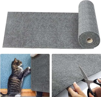 Produktbild von Selbstklebend Kratzteppich Katze Wand, 40×200cm Kratzmatte Selbstkleben, DIY Kratzbrett Katze, Katzen Kratzschutz Sofa, AntiKratz Tape für Katzenständer, Holzgriff, Katzenturm