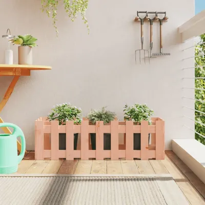 Produktbild von "Rabatt" Garten-Hochbeet/Pflanzgefäß/Pflanzkübel - Lattenzaun-Design 100x30x30 cm Massivholz Douglasie - Beete CC22782