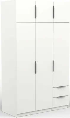 Produktbild von Kleiderschrank Spectre 120cm 6 Türen und 2 Schubladen - matt weiß