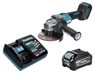 Productafbeelding van Makita GA 005 GU101 accu-haakse slijper 40 V max. 125 mm borstelloos XGT + 1x accu 4,0 Ah + oplader