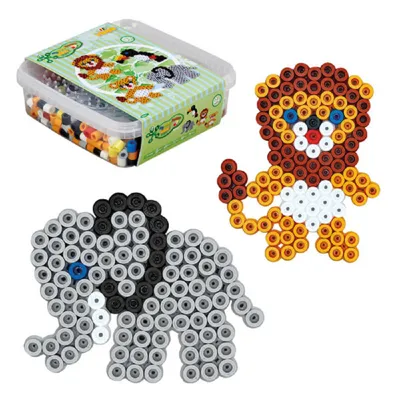 Obrázok produktu pre Nažehľovacie korálky Hama maxi + špendlíkové platne "Lion Elephant" v krabici