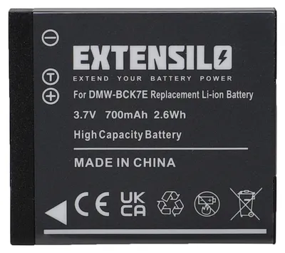 Produktbild von EXTENSILO Akku kompatibel mit Panasonic Lumix DMC-TS20R, DMC-TS20K Kamera (700 mAh, 3,7 V, Li-Ion)