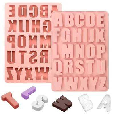 Produktbild von Silikonform Buchstaben Groß 26 Mulden Alphabet 27x18cm Backform für Kuchen Schokolade Fondant