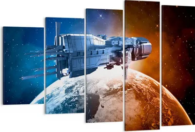 Produktbild von Bild auf Leinwand - Leinwandbild - Kosmos Sputnik - 150x100cm - Wand Bild - Wanddeko - Wandbilder - Leinwanddruck - Bilder - Kunstdruck - Wanddekoration - Leinwand bilder - Wandkunst - EG150x100-3597