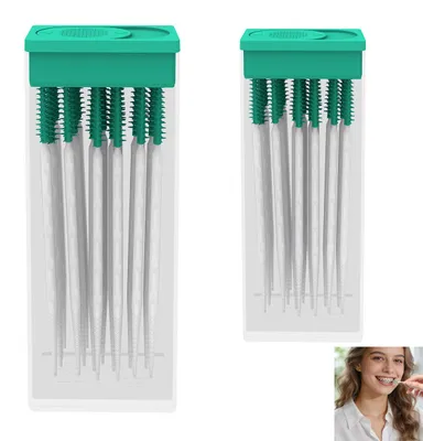 Produktbild von Zahnreiniger Interdentalbürsten Set 200 Stück mit Box, tragbar & hygienisch, weiches Silikon, für tägliche Zahnpflege, Reise & Mundhygiene