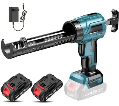 Image de Pistolet à calfeutrer électrique, réglage à 4 vitesses, utilisation pratique, avec 2 piles