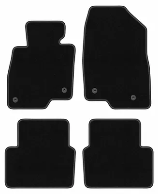 Zdjęcie produktu dla Dywaniki samochodowe welurowe BASIC do: Mazda 3 III (BM) (2013-, hatchback, sedan) czarne, z mocowaniami