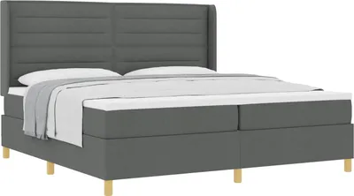 Immagine prodotto di vidaXL Letto a molle con materasso grigio scuro 200 x 200 cm in tessuto