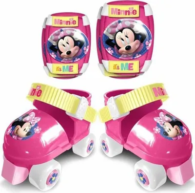 Produktbild von Minnie Mouse Rollerblades mit Schutz Mädchen Rosa/Weiß Größe 23-27