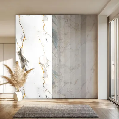 Produktbild von HEXIM Marmorplatten Optik 4 Stück 280x122 cm SPC Kunststoff Innen & Außenbereich Granit Steinoptik - Duschrückwand, Küchenrückwand, Duschverkleidung feuchtraumgeeignet (13,66 m² 8077) A-Serie