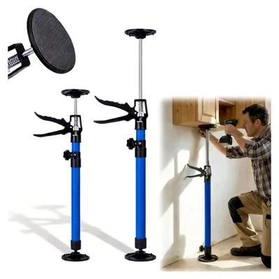 Produktbild von 2 Stück Deckenstütze Montagestütze Einhandstütze: Teleskopstütze 50-115cm Schrankheber mit 360° Drehung für Deckenplatten Küchenmontage Heimwerker