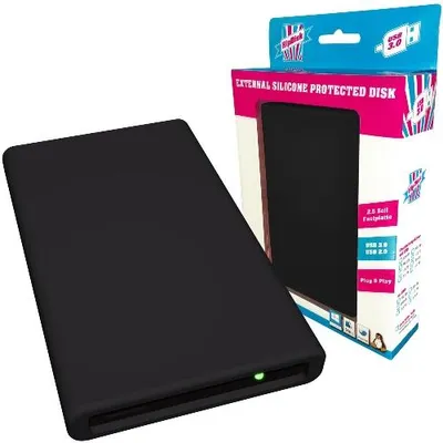 Produktbild von 5er Pack HipDisk SW externes Festplatten-Gehäuse 2,5 Zoll USB 3.0 aus Aluminium mit austauschbarer Silikon-Schutzhülle für SATA HDD/SSD schwarz