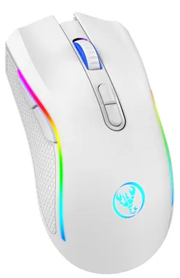 Produktbild von hxsj T69 2,4 G kabellose mechanische Maus, RGB-Gaming-Maus, ergonomisches Design, 650 mAh Akkukapazitaet, 7 programmierbare Tasten, 10 Millionen Tastenanschlaege, Lebensdauer, 4800 DPI