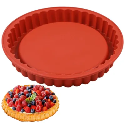 Immagine prodotto di Stampo in silicone per torte di frutta, 26 cm, rosso. Ideale per preparare basi per torte, resistente al calore