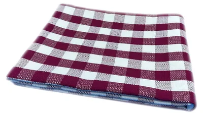 Produktbild von Tischwäsche 2 cm Karo Farbe rubin 100% Baumwolle 130 x 130