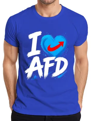 Produktbild von I Love AfD Blaues Herz Patriot Deutschland Statement Sarkasmus Herren T-Shirt, Blau, L