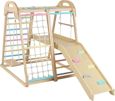 Immagine prodotto di Set di arrampicata Montessori in legno 8 in 1 per bambini