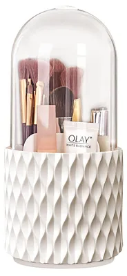 Produktbild von Make-up-Organizer, um 360° drehbar, Aufbewahrungsmöglichkeit für Make-up-Pinsel mit 5 Fächern, Halter für Kosmetikpinsel wie Make-up-, Lippenstift- und andere Pinsel, Make-up-Pinselhalter für den Schminktisch.