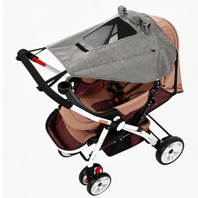 Produktbild von Premium Kinderwagen Sonnensegel Wind- und Sonnenschutz,Universal-Passform für Hochlandschafts- & Buggy-Modelle,UPF 50+ UV-Schutz & Atmungsaktives Sichtfenster