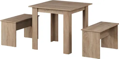 Zdjęcie produktu dla Stół jadalny Vicco Sentio Sonoma 80 x 80 cm z 2 ławkami, Model 37273
