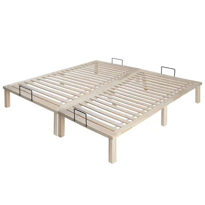 Produktbild von SOLID BED Holzbett aus verleimtem Kiefernholz. Das Set beinhaltet einen einfachen Rahmen aus Natursperrholz. Stabiler faltbarer (180x200 cm)
