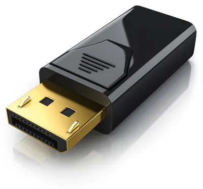 Produktbild von CSL DisplayPort auf HDMI-Adapter, DP Konverter, DP-Stecker zu Typ A Buchse, Video-Adapter mit Audioübertragung, Full HD 1080p und 1920 x 1200, schwarz