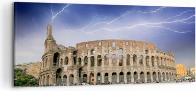 Produktbild von Bild auf Leinwand - Leinwandbild - Italien Architektur Kolosseum Tourismus - 100x40cm - Wand Bild - Wanddeko - Leinwanddruck - Bilder - Kunstdruck - Leinwand bilder - Wandkunst - AB100x40-2505