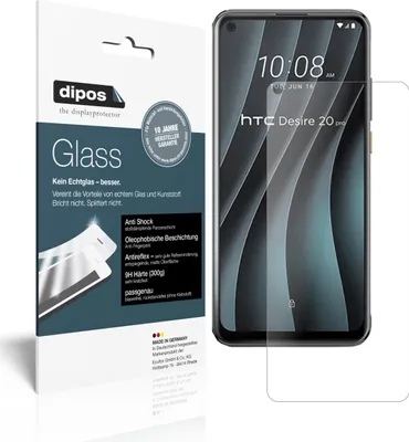 Produktbild von 1x Schutzfolie für HTC Desire 20 Pro matt - Anti-Shock 9H Folie dipos Glass Kunststoffglas