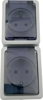 Produktbild von 4er Set Doppelsteckdose 2 Fach Steckdose Feuchtraum Aufputz 16 A / 250 V / IP44