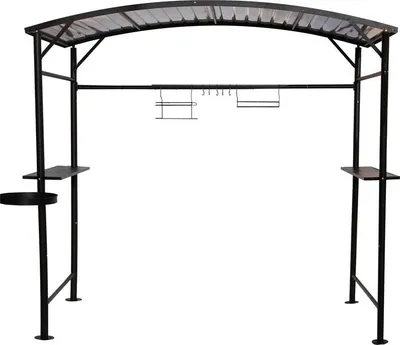 Image de Carport barbecue 2.57m² gris anthracite - Habrita - CAR1713AC -