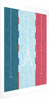 Produktbild von Posterpapier Poster - Illustration of a Pool Against the French Flag 60x90 cm Abstrakt i-C-10077-ao-a
