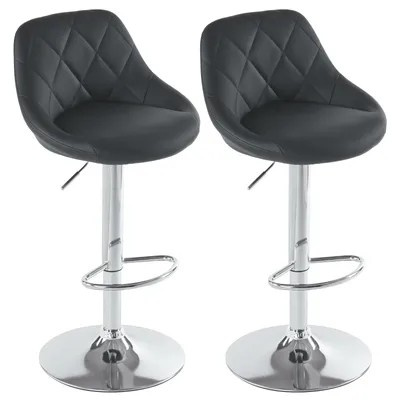 Produktbild von FCH 2er Set Barhocker Barstuhl 360° Drehstuhl Höhenverstellbar Tresenhocker Küchenhocker, Schwarz
