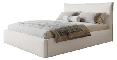 Produktbild von Bett Rimini 90x200,  Bettkasten und Holzrahmen, Catch-Me-Stoff, Weiß