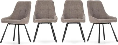 Zdjęcie produktu dla Zestaw 4 krzeseł materiałowych z metalowymi nogami, wys. 85 cm - NORY