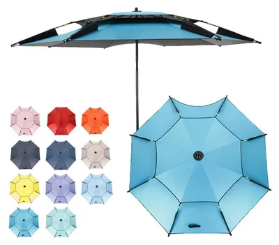 Immagine prodotto di Ombrellone da spiaggia, 220 cm, blu, resistente al vento, protezione UV 50+