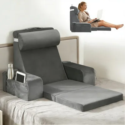 Produktbild von Lesekissen für Bett und Sofa - Rückenstützkissen aus viskoelastischem Schaum mit Armlehnen