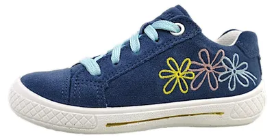 Image de Superfit Tensy : Chaussures de sport pour filles, chaussures basses à lacets, couleur bleue, pour un usage quotidien