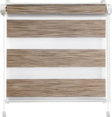 Produktbild von Klemmfix Click Doppelrollo 3 in 1 Wood braun (BxH 65x150cm)