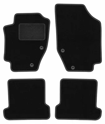 Produktbild von Velours-Fußmatten für Peugeot 307CC 2003-2008 (Cabrio) – 4-tlg, Schwarz, passgenau – Wielganizator LUX
