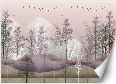 Produktbild von Vlies fototapete Vögel Wald Natur 150x105 cm Feeby Rosa inkl. Kleber einfache Montage